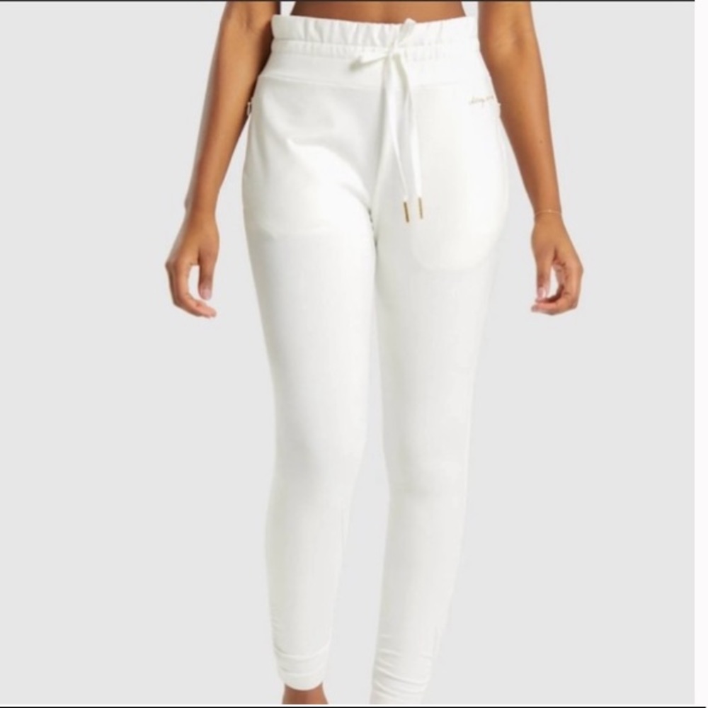 Whitney Simmons 2020 white joggers
